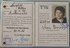 Ellens Ausweis als Verfolgte des Naziregimes in der DDR