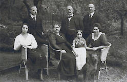 Familienportät ca. 1920, von links nach rechts: Else und Ernst Bergmann, Clara und Ludwig Levy, Ursula, Erna und Max Heimann