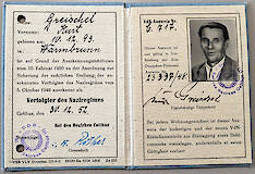Verfolgter des Nazi-Regimes-Ausweis von Kurt Greischel von 1952