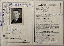 Opfer des Faschismus-Ausweis von Kurt Greischel von 1946