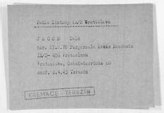 Krematoriumskarteikarte Theresienstadt für Salo Jacob