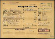 Häftlingspersonalkarte für Erich Jauera im Konzentrationslager Buchenwald