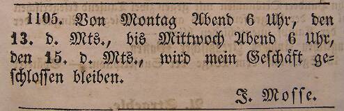 Spremberger Kreisblatt 11.09.1852