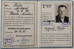 Verfolgter des Naziregimes-Ausweis für Richard Kubo von 1952