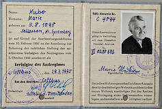 Verfolgter des Naziregimes-Ausweis für Marie Kubo von 1970