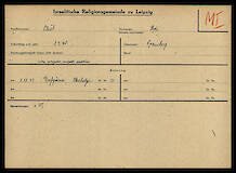 Nachkriegskartei der Israelitischen Religionsgemeinde Leipzig für Hedi Thiel