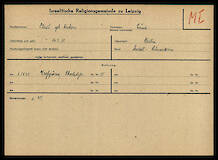 Nachkriegskartei der Israelitischen Religionsgemeinde Leipzig für Lucia Thiel