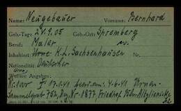 Erfassungskartei von Opfern des NS-Regiomes für Bernhard Neugebauer