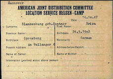 Nachkriegskartei, Erfassung der Überlebenden Erika Blankenburg 1947
