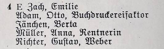 Adressbuch 1936, Wiesengasse 4